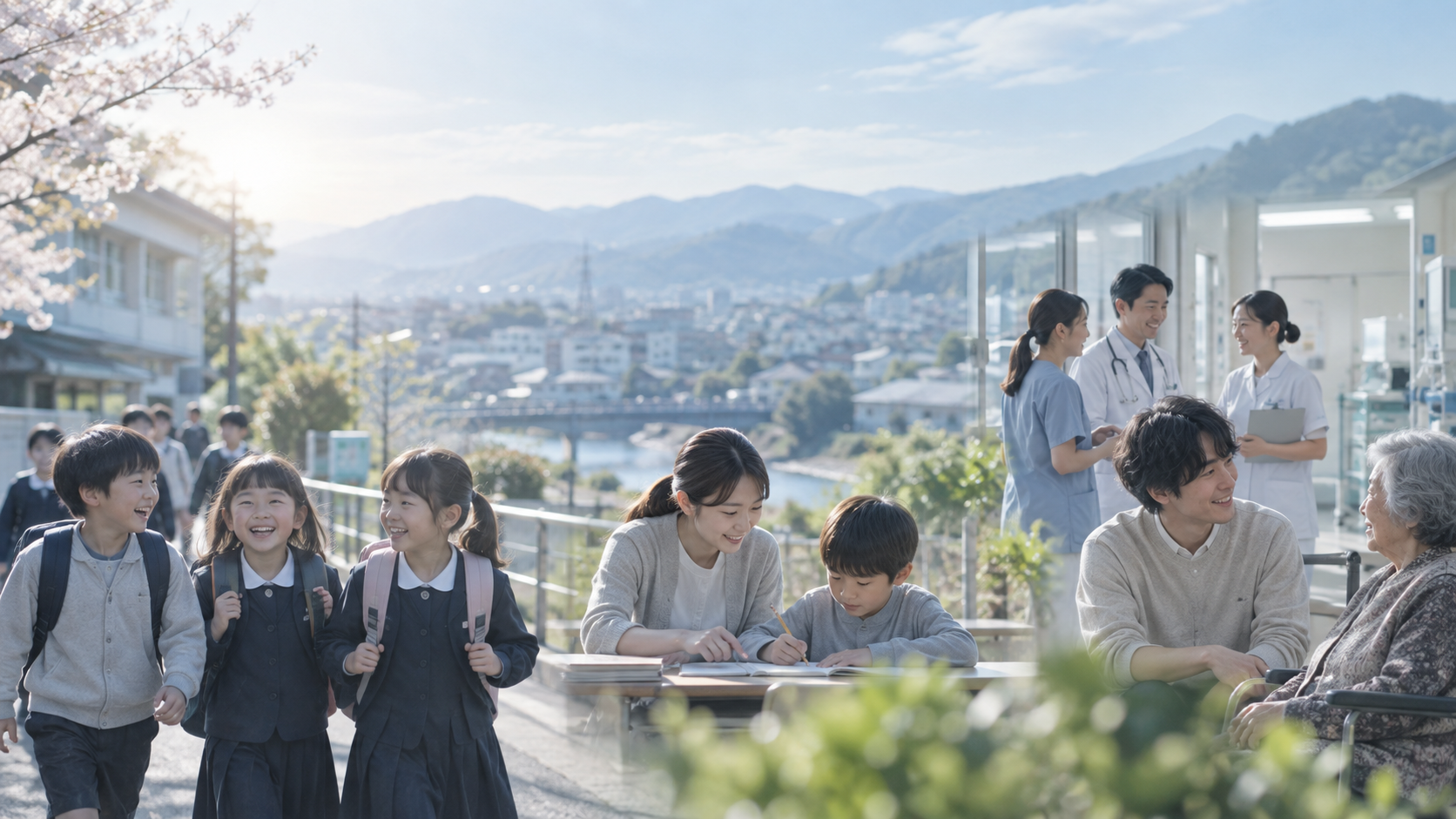 次の世代に、<br>どんな社会を渡そう。を表すイメージ